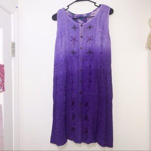 Ombré purple and embroidered dress